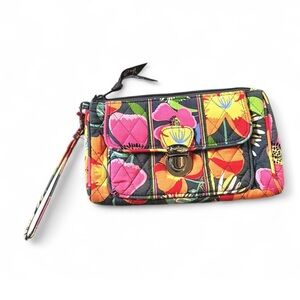Vera Bradley Quilted Floral Wristlet Wallet – Multicolor Cotton Clutch